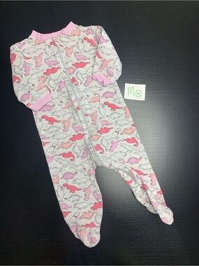 ⭐️2/$8.00⭐️ George 3-6m Pink Dinosaur Zip Front Cotton Sleeper